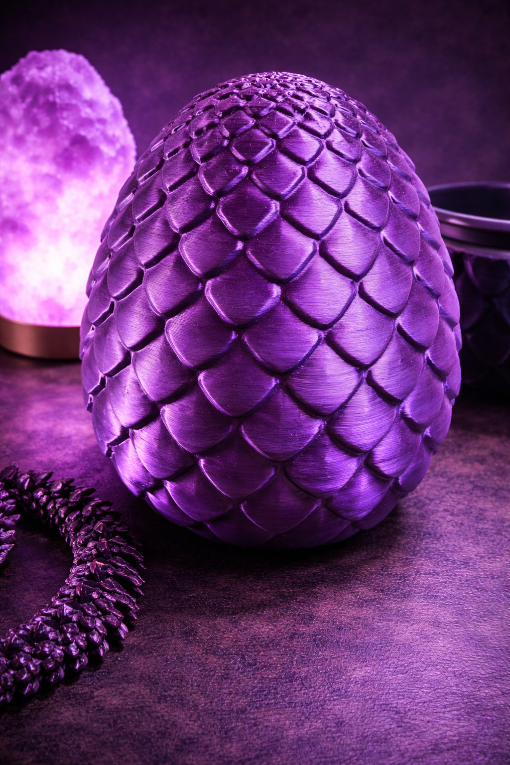 🐉🔥 3D Printed 15&Prime; Articulated Dragon With Egg 🌙 Black Purple Silk PLA