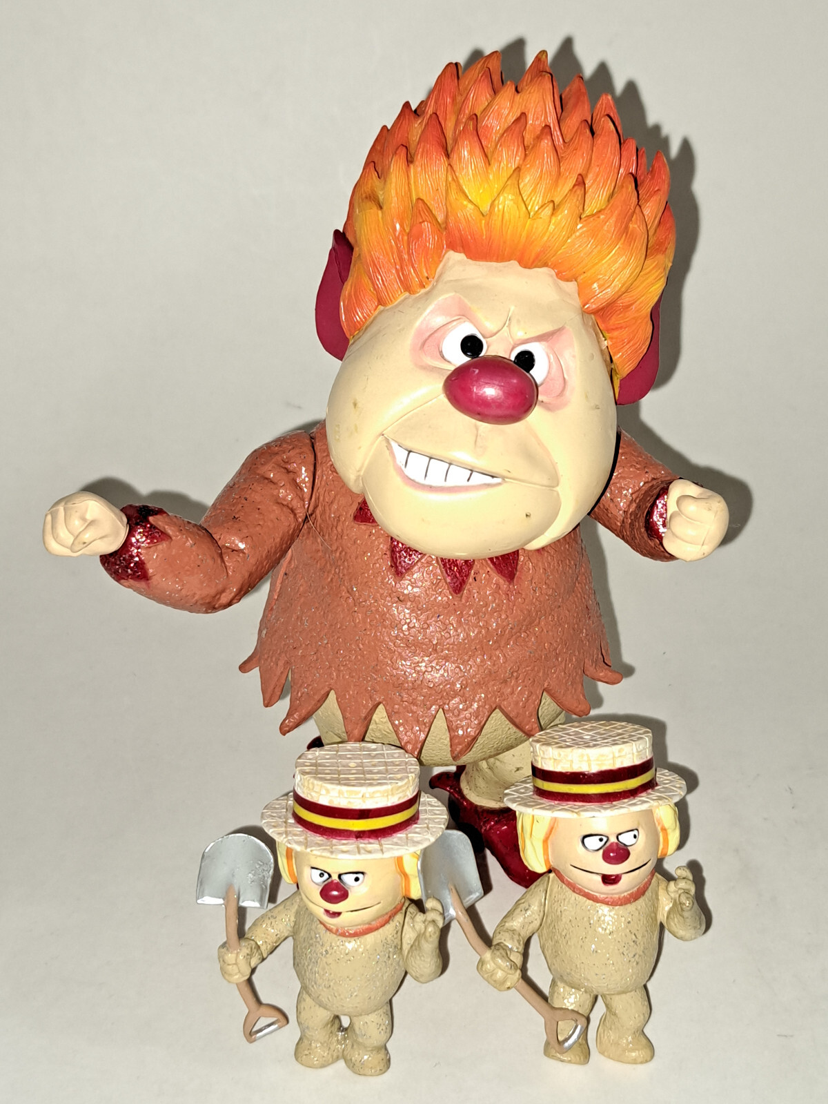 Heat Miser Action Figure & 2 Mini Minions NECA Year without a Santa PVC RARE Set