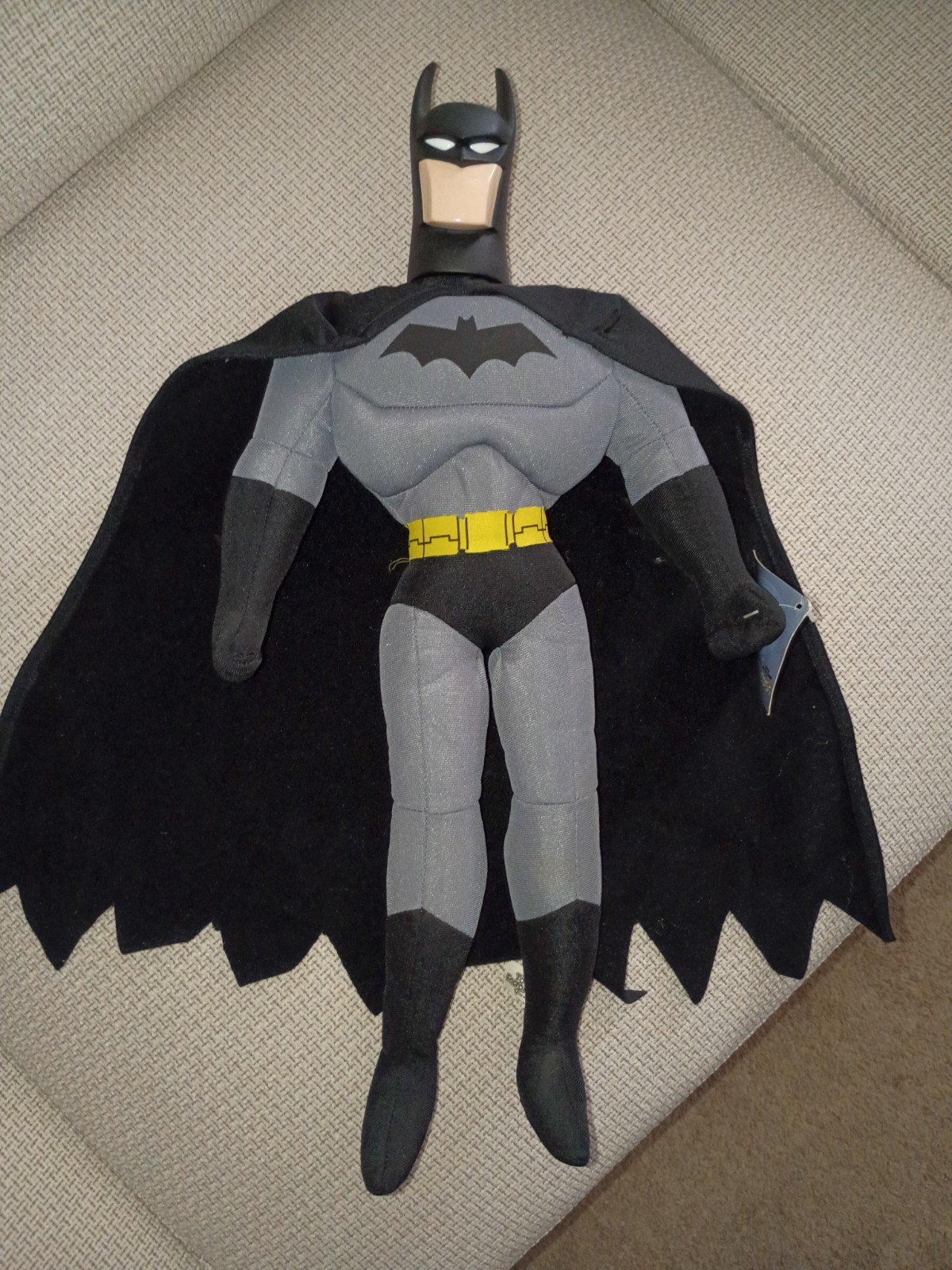 Justice League Batman Plush With Plastic Head 19&Prime; With 17&Prime; Wingspan Cape And Tag