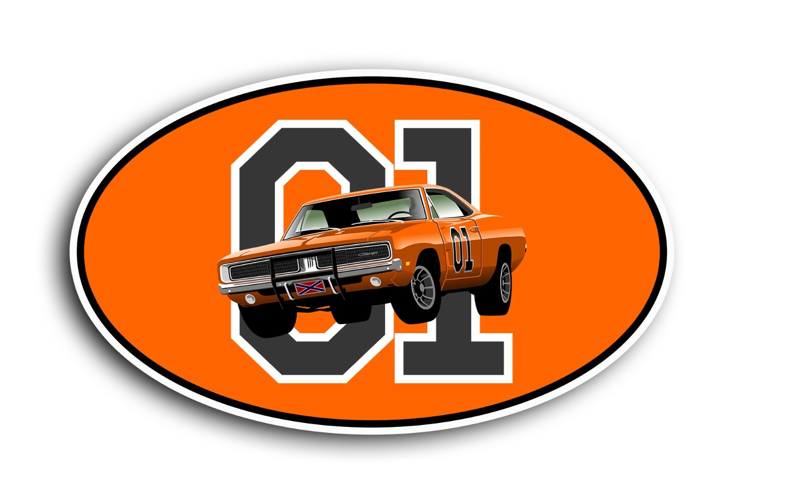 Dukes of Hazzard General Lee 01 Vinyl Decal Stickers 3×5 inch