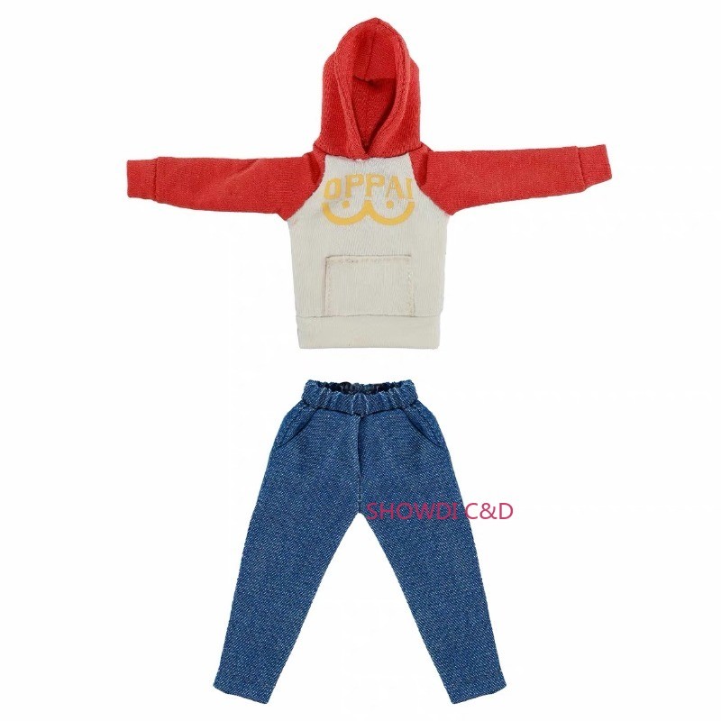 1/12 Custom Hoodie Pants Casual Clothes Set For 6 » One Punch Man SAITAMA Figure