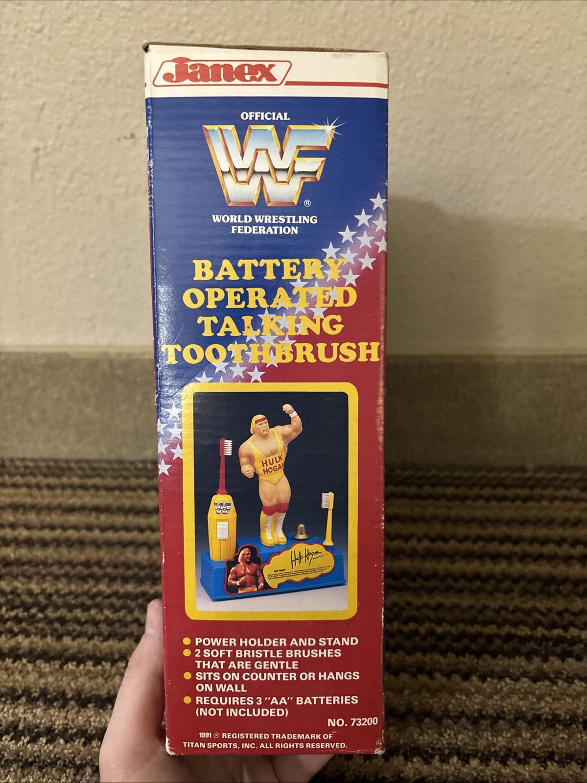Hulk Hogan Talking Toothbrush WWF Wrestling 1991 Janex Vintage Untested