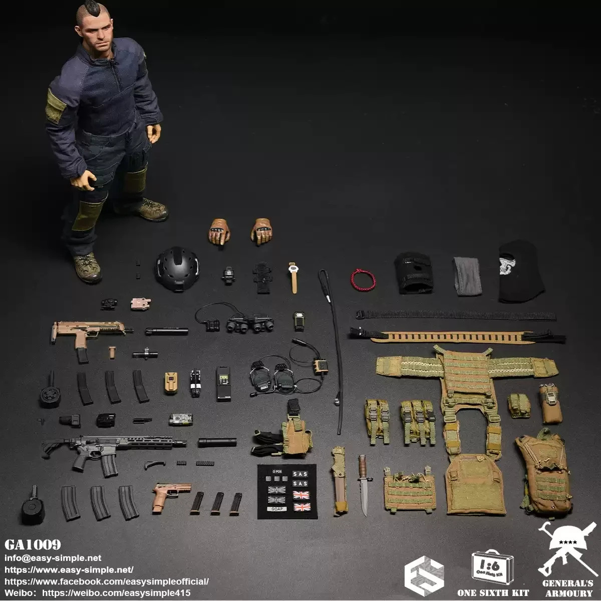 Easy&Simple 1/6 GA1009 BRAVO7 SAS Soap Action Figure In Stock