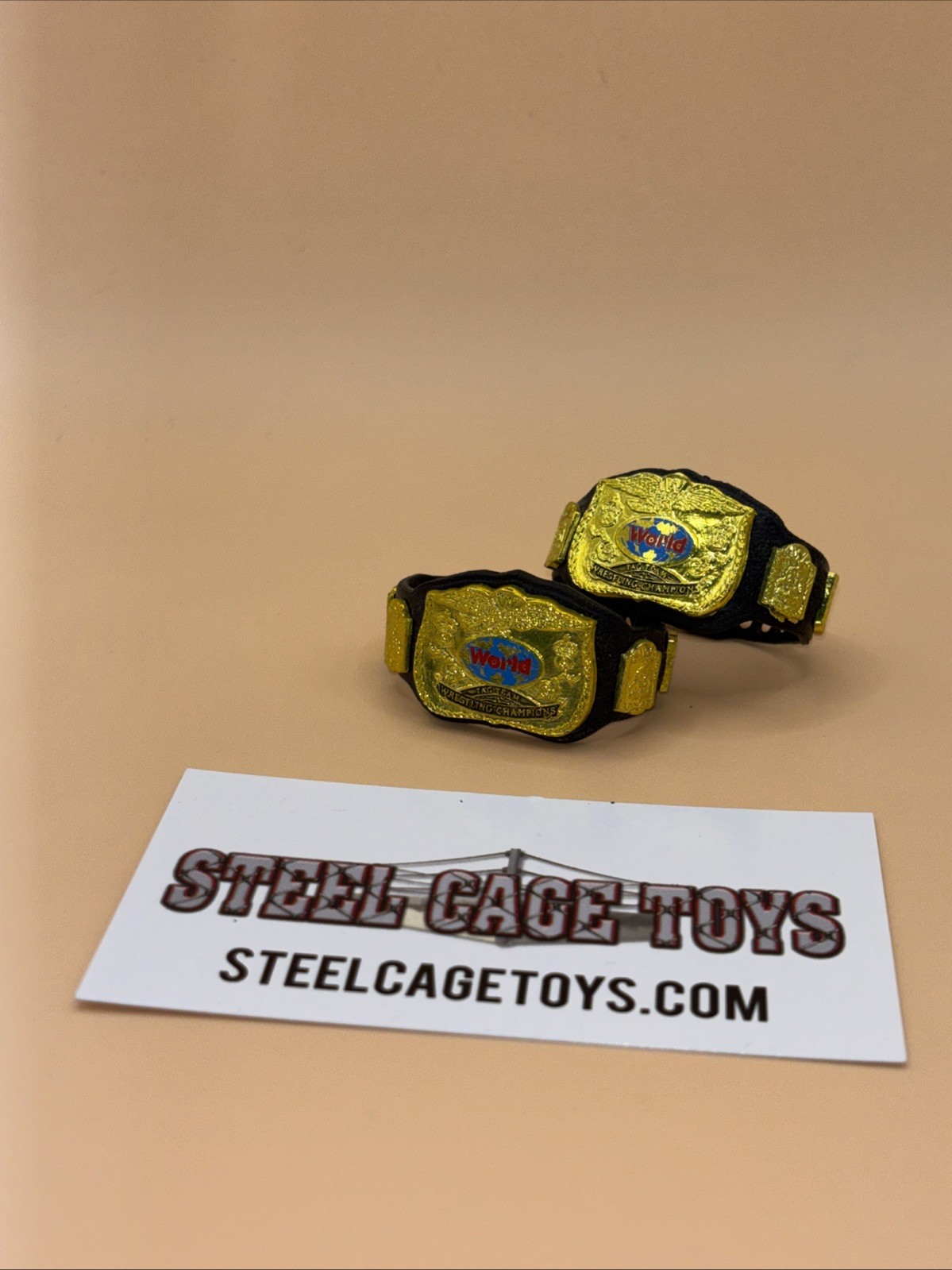 WWE MATTEL ELITE CLASSIC TAG TEAM BELTS WRESTLING FIGURE RARE WWF ACCESSORIES