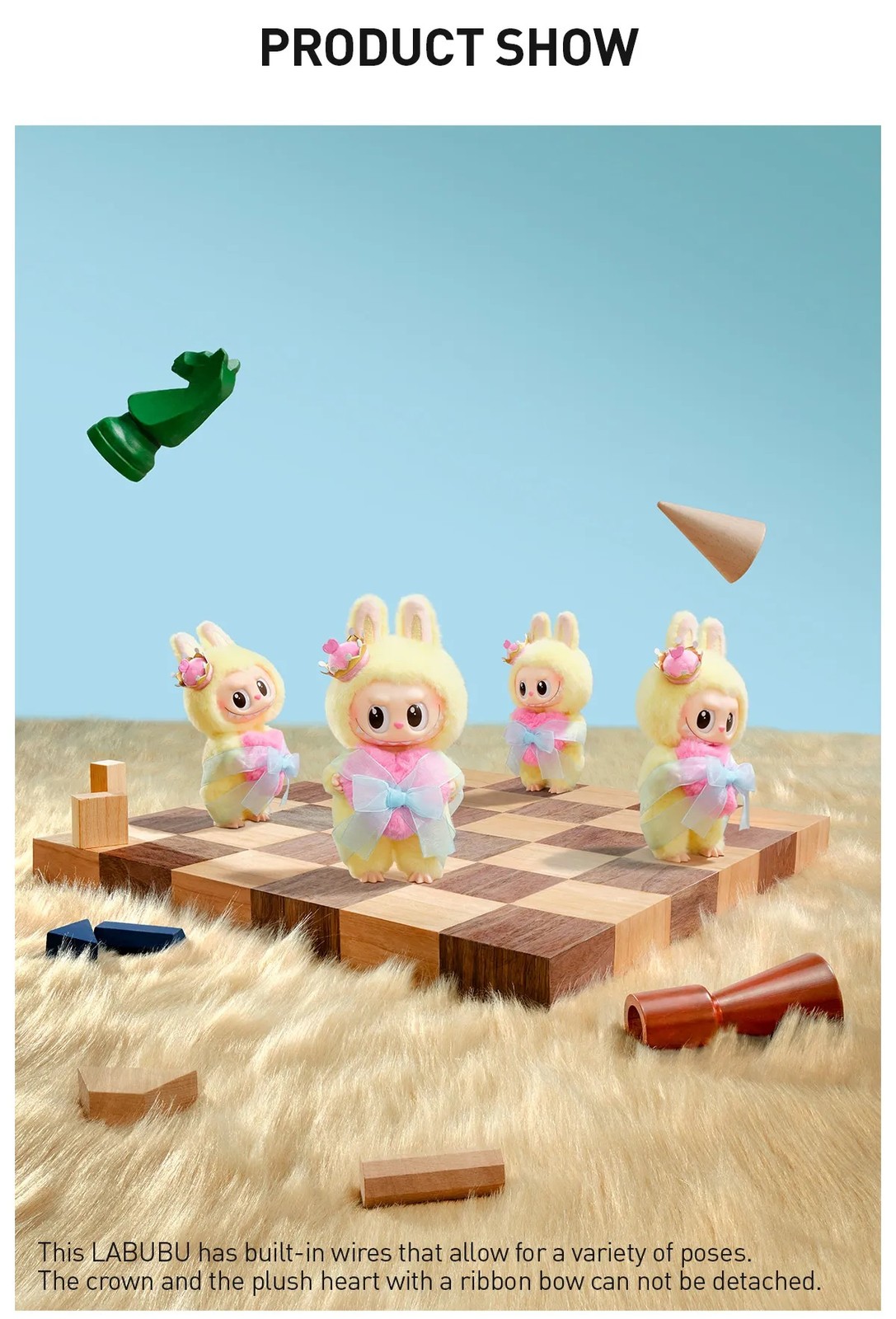 OFFICIAL AUTHENTIC POPMART LABUBU THE MONSTERS Let&rsquo;s Checkmate Vinyl Plush