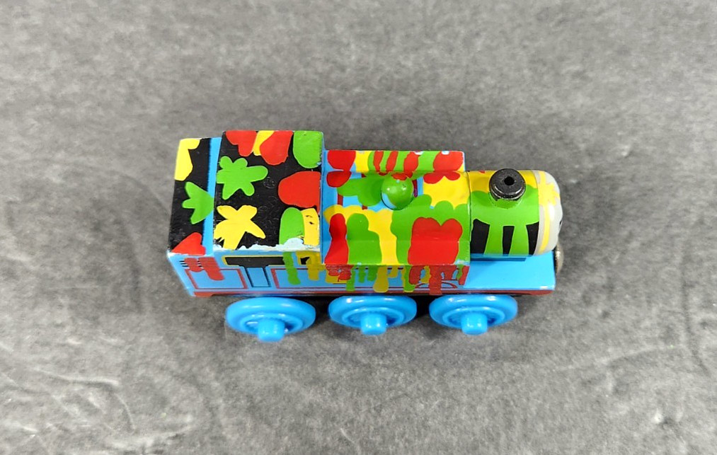 Thomas the Tank Engine Thomas & Friends Wooden Railway Paint Splatter Thomas