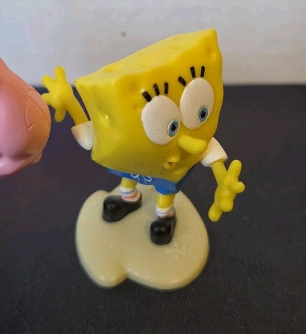 Vintage Spongebob Squarepants Muscle Beach Ripped Pants PVC Figures Lot Of 2 00s