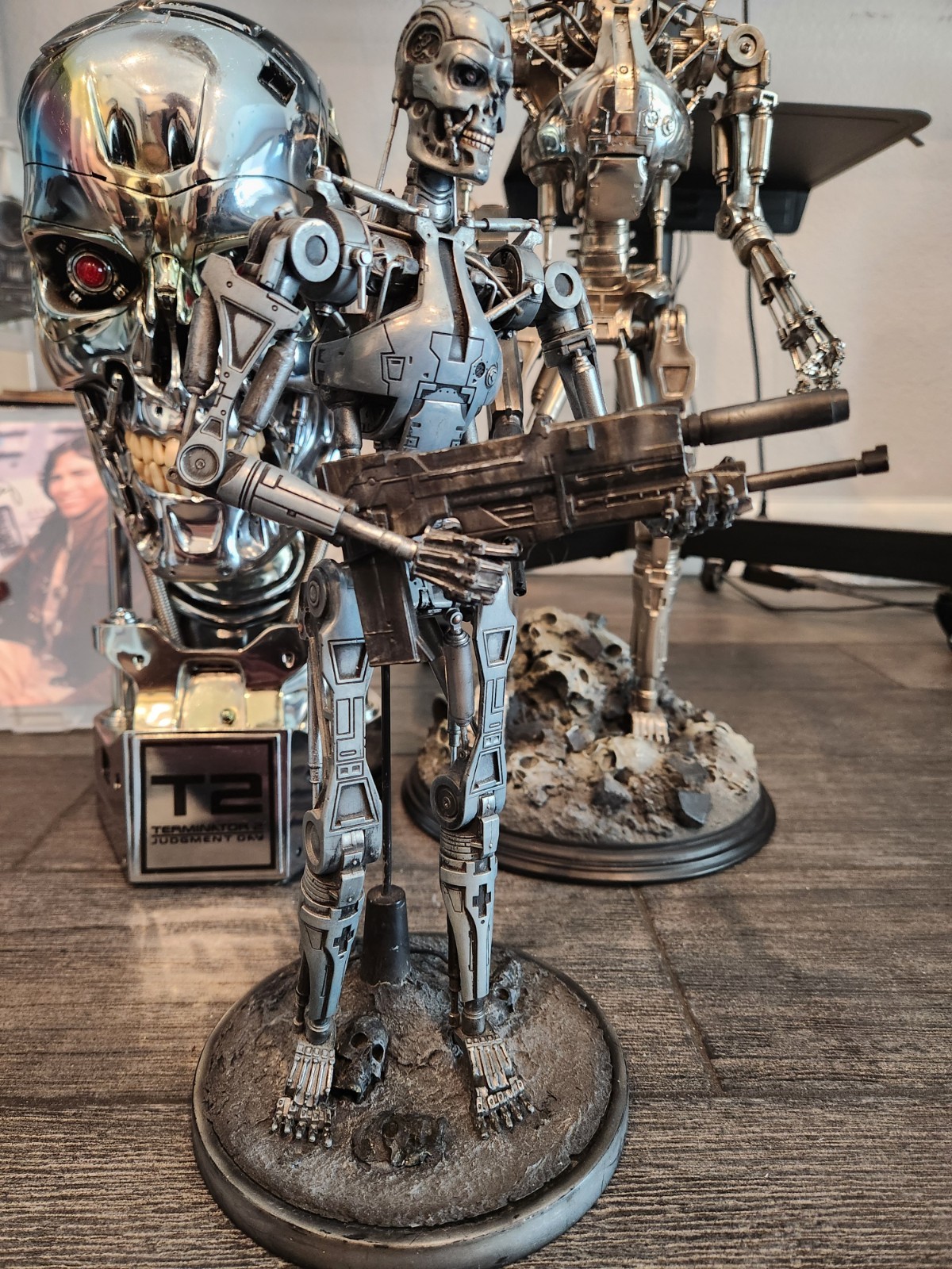 PROTOTYPE AOSHIMA T2 ENDOSKELETON DIE CAST STATUE 1/6 W CERTIFICATE + SIDESHOW B