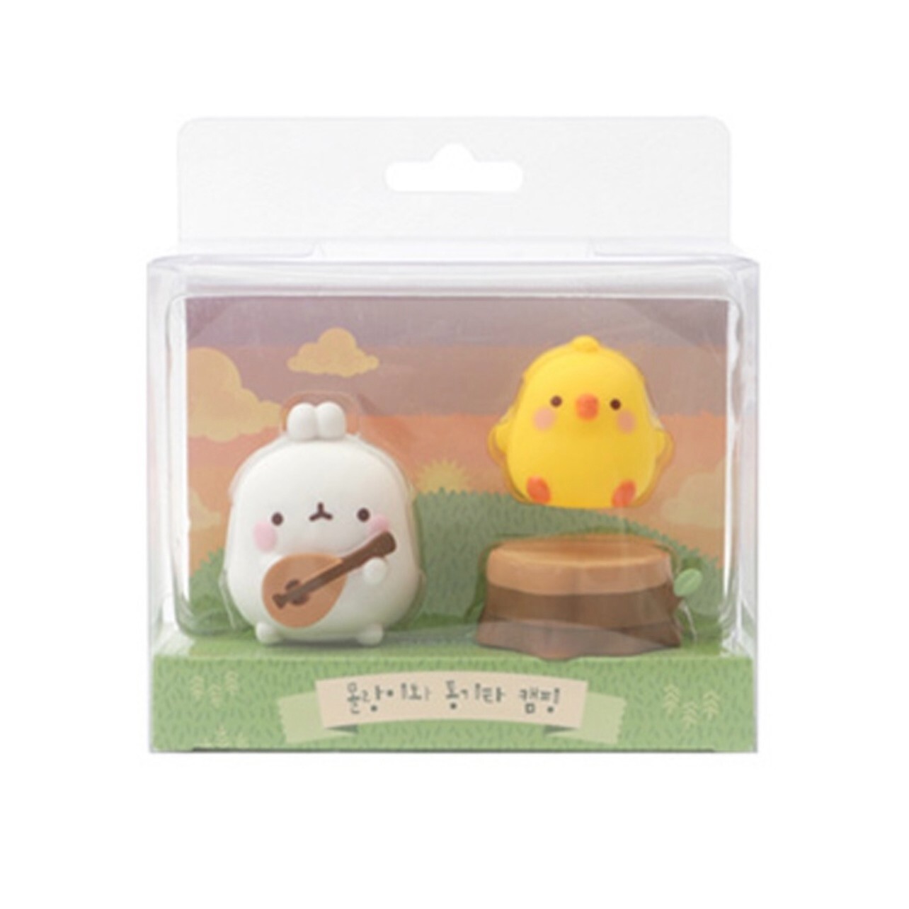 Molang and Piu piu Figure Set Camping Guitar Genuine Official