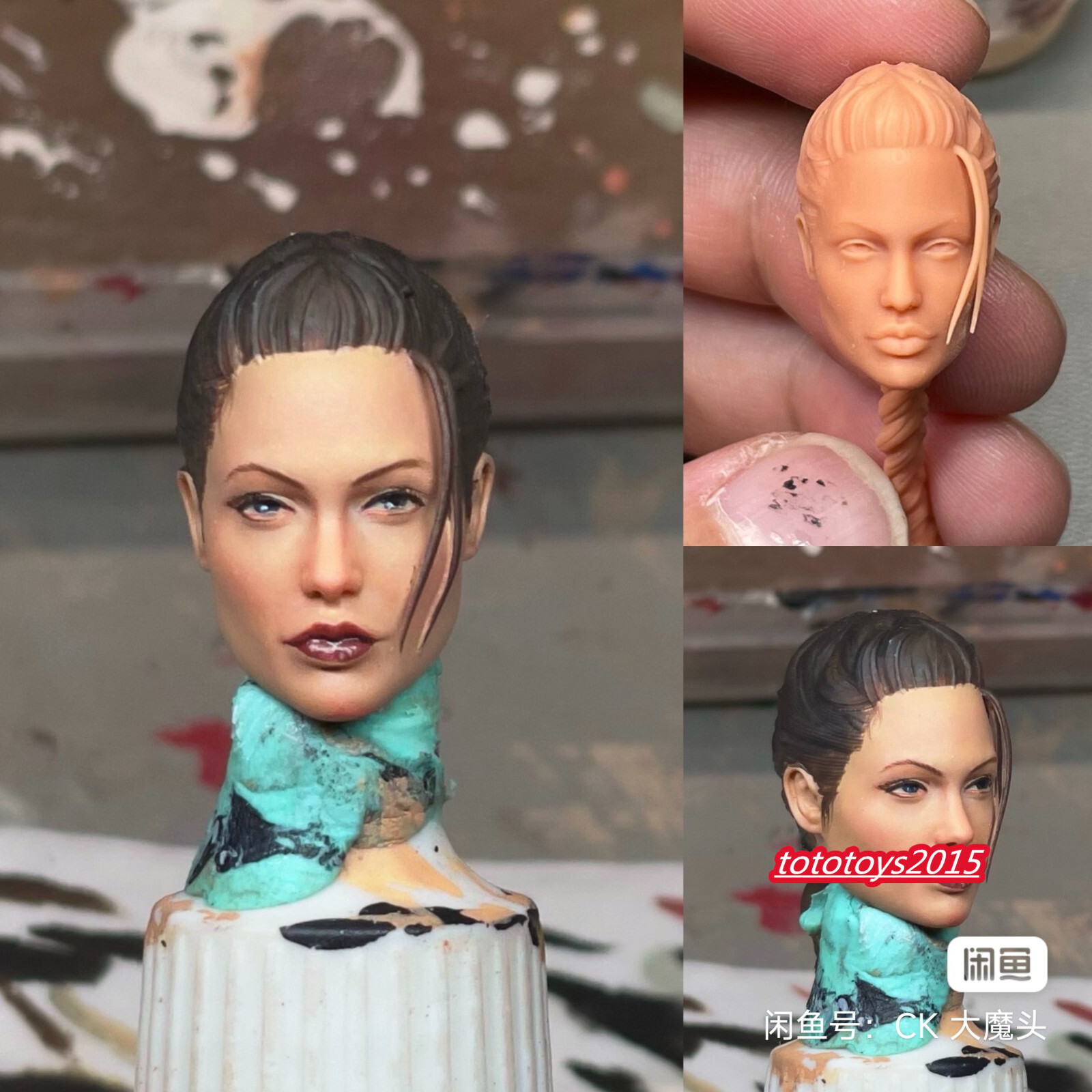 1:6 1:12 1:18 Angelina Jolie Tomb Raider Head Sculpt For Female Action Figure