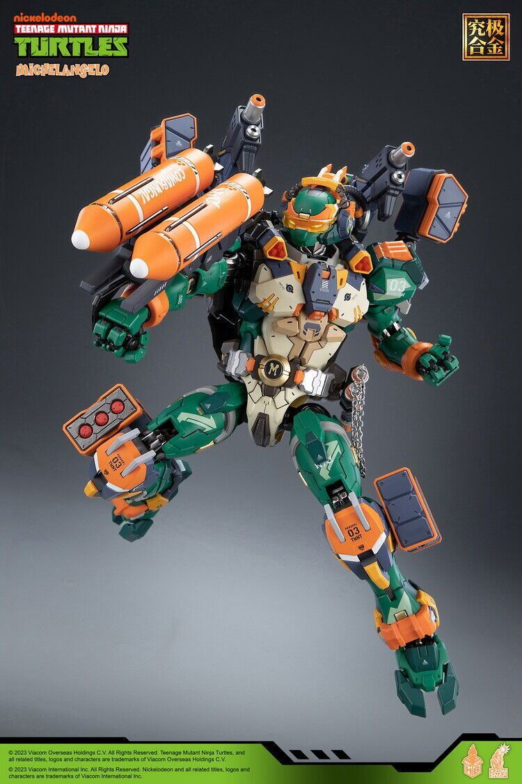 New In Stock HeatBoys HB0014 Robot Mecha Michelangelo Metal Build Action Figure