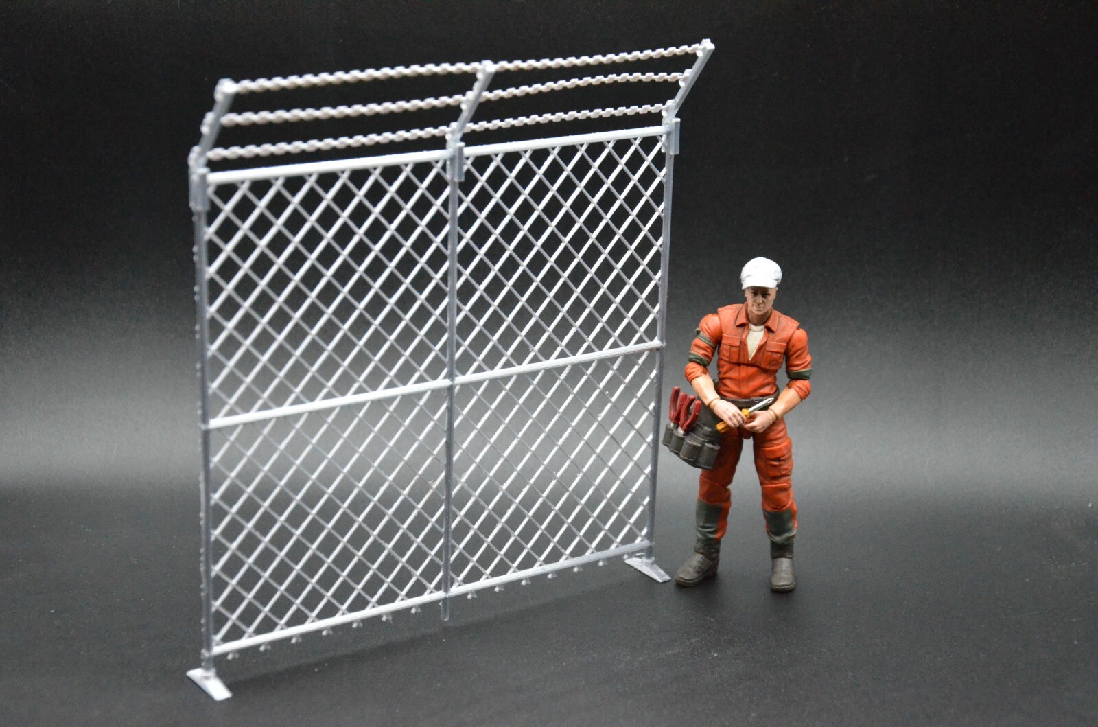 1:18 SCALE CUSTOM BARBED WIRE FENCE MILITARY GI JOE 4&Prime; FIGURE DIORAMA PROP