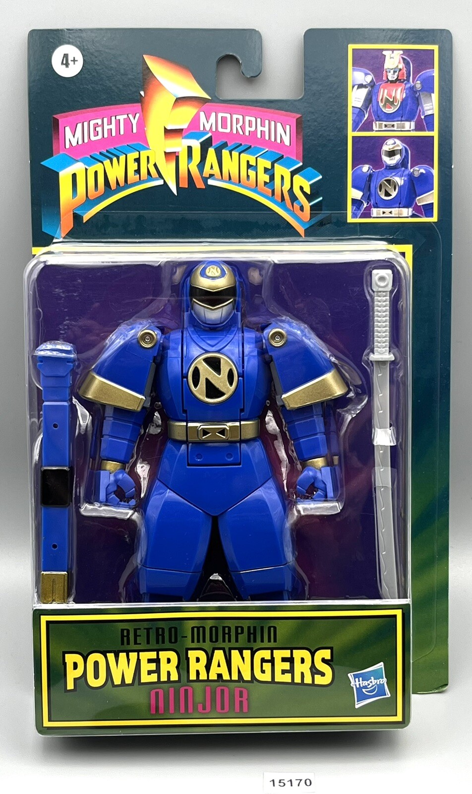 MIGHTY MORPHIN POWER RANGERS RETRO NINJOR 6.5&Prime; FLIPHEAD ACTION FIGURE 2021 NEW