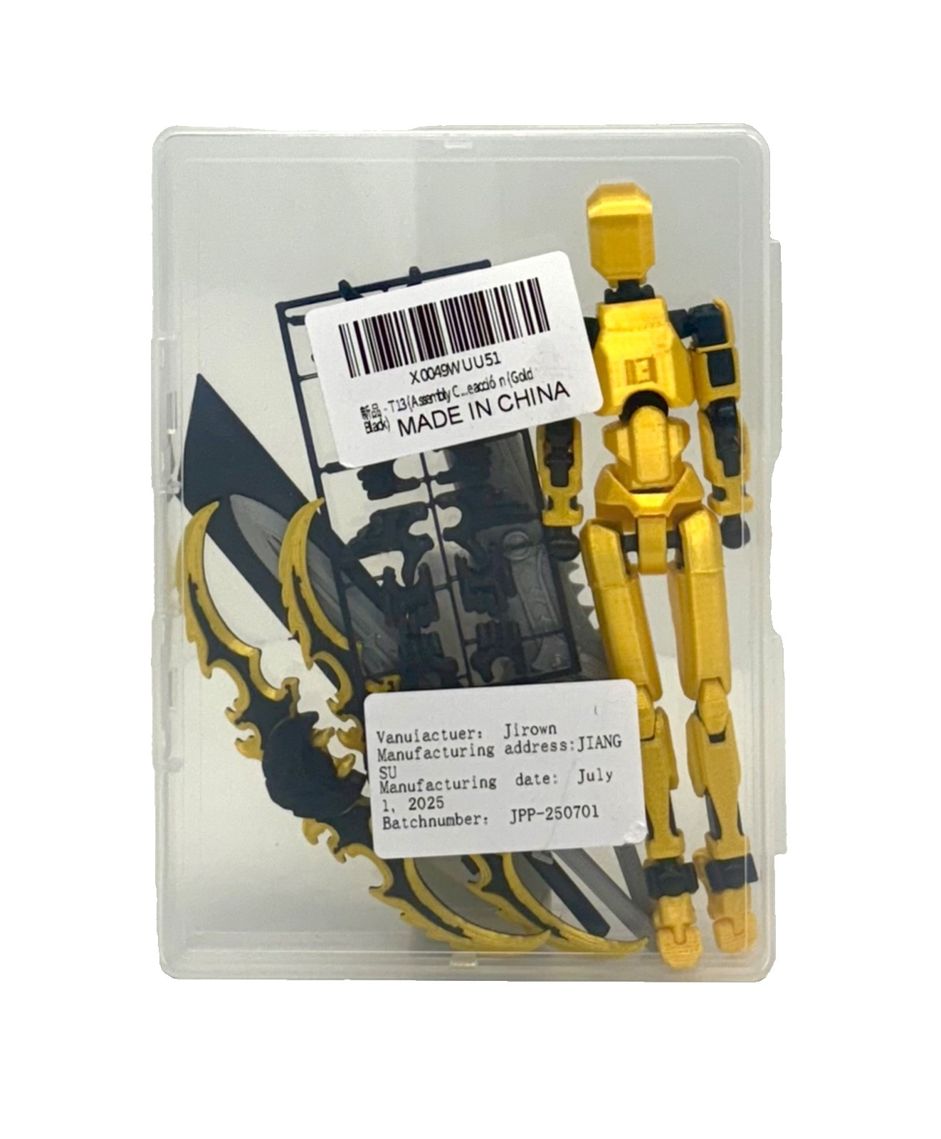T13 Gold 6&Prime; Action Figure Set Titan 13 Adjustable Robot Dummy ABS 3D Printed NIB