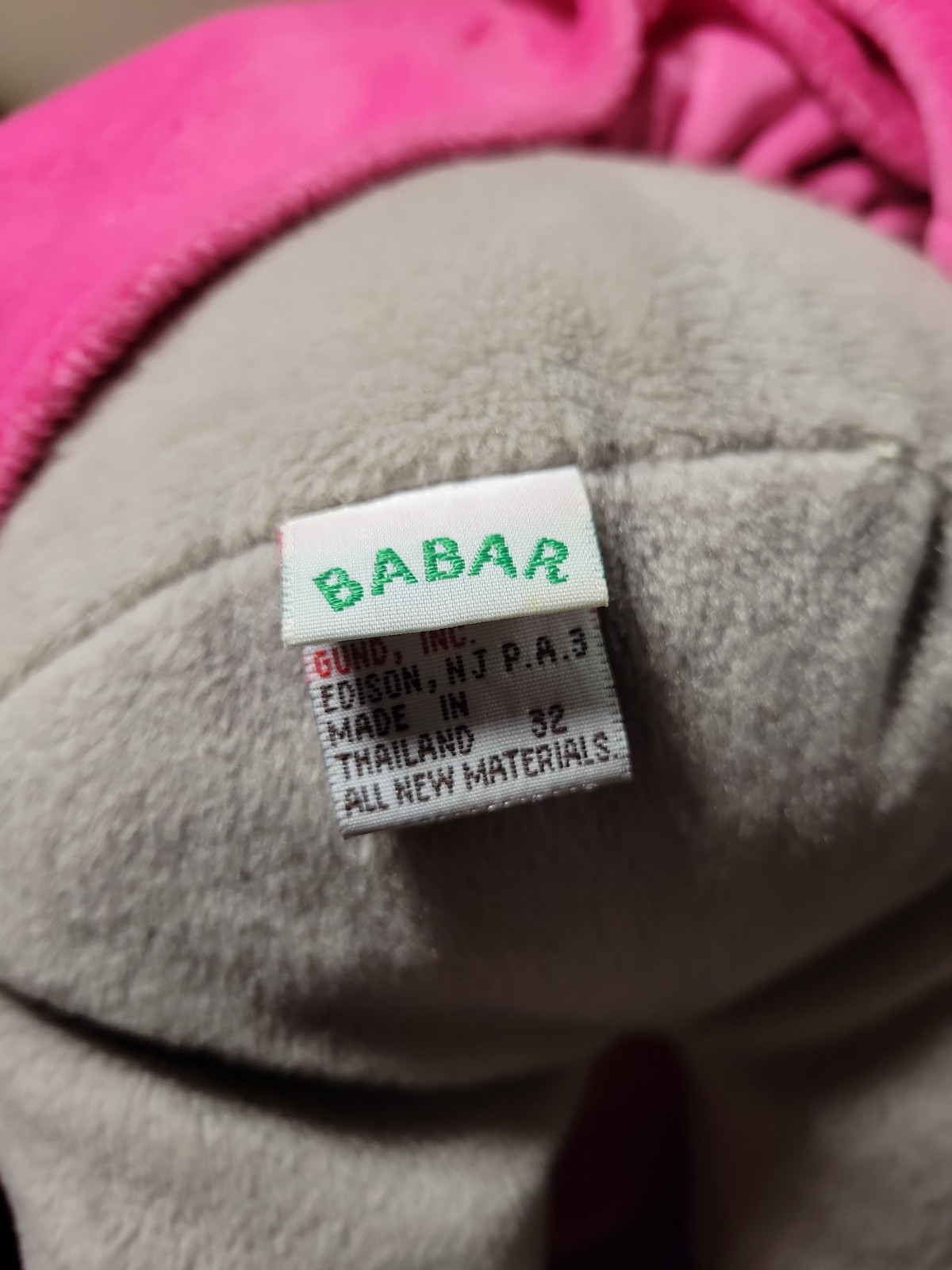 Babar CELESTE 15&Prime; Plush Toy Elephant Queen By Gund 1989 Vintage