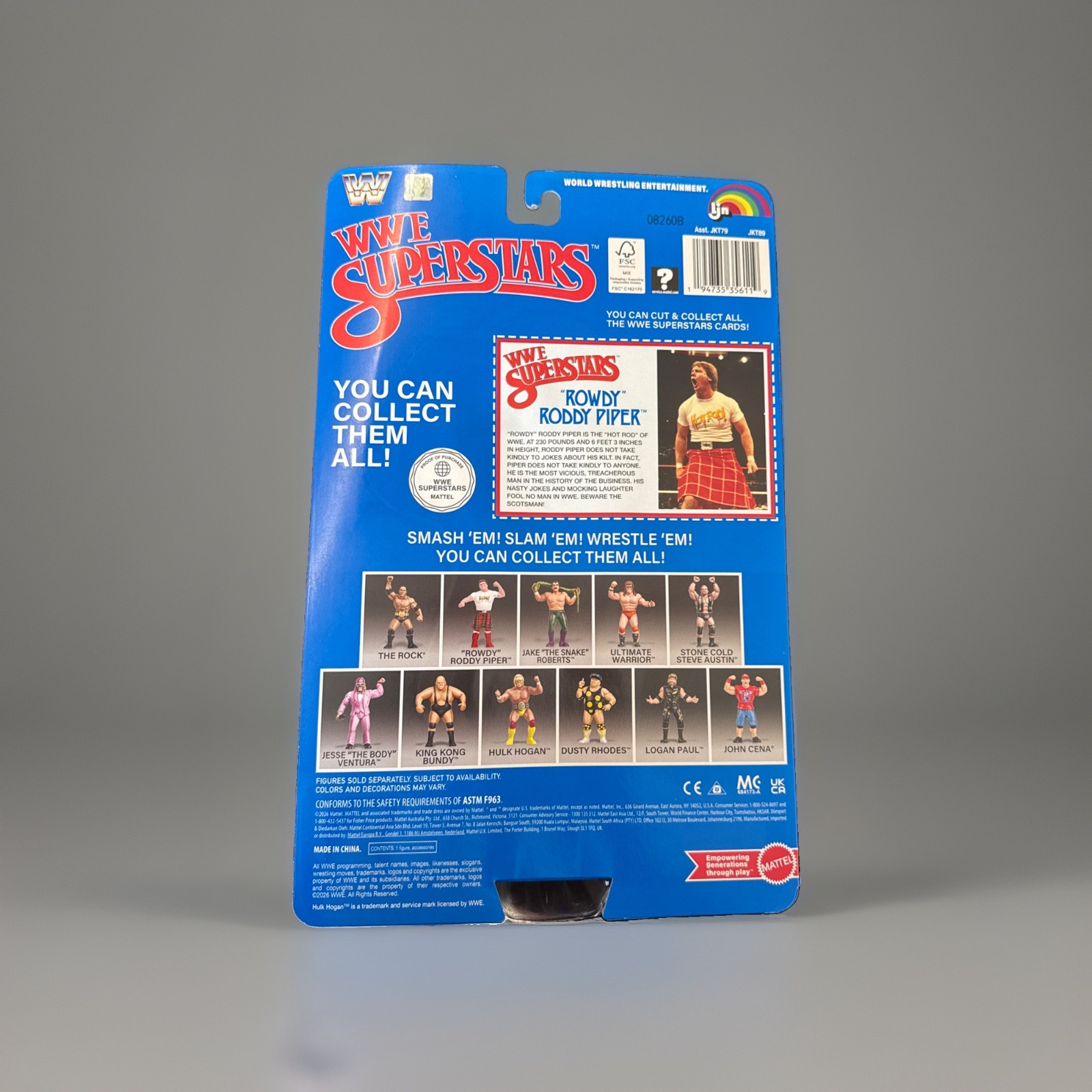 Mattel WWE Superstars LJN Series 2 ROWDY RODDY PIPER 1980’s 8&Prime; Retro Figure 2026