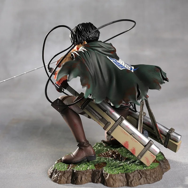 Anime Attack on Titan Levi Captain Battle Damage PVC Figure New No Box 18cm