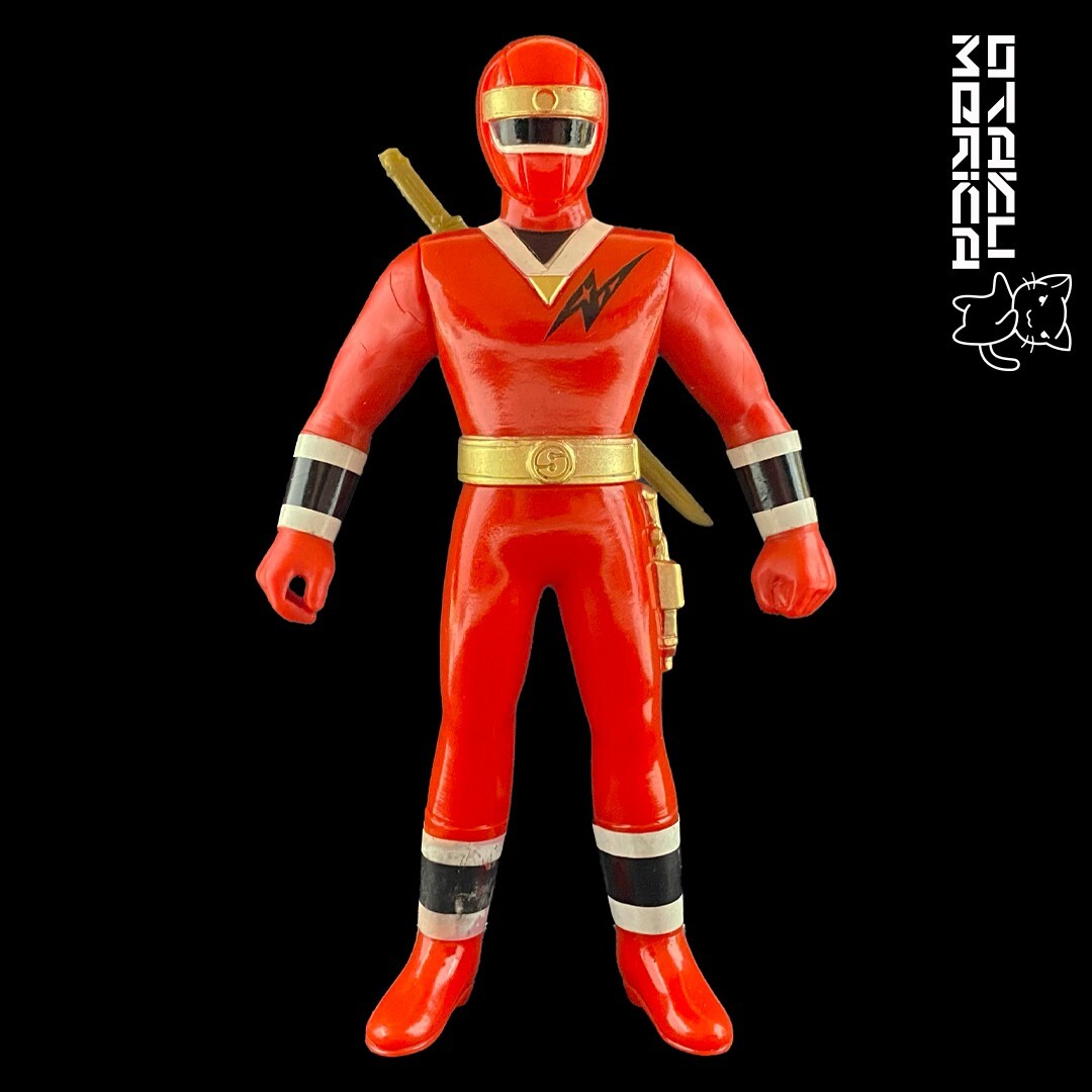 Bandai 1993 Ninja Sentai Kakuranger Red Ranger – Sofubi Figure 4.75in