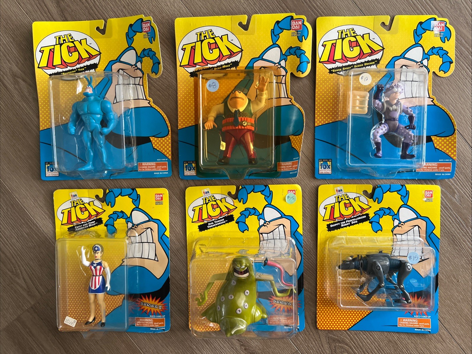 Lot Of 6 Ban Dai The Tick Action Figures Series 1 & 2 1994 1995
