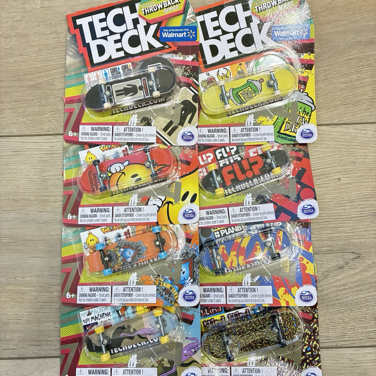 Tech Deck Skateboards: Throwback Series – Full Set of 8 (2 Rare/2 Ultra Rare) 🔥