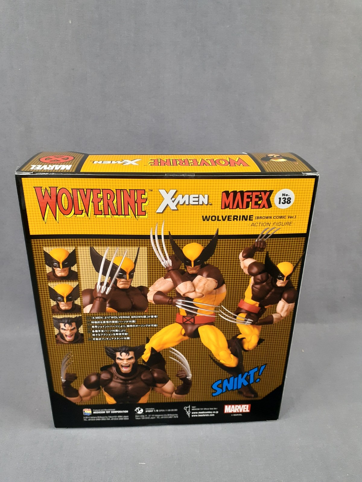 MAFEX No 138 Mafex WOLVERINE (Brown Comic Ver.) Medicom Toy Genuine Official NEW