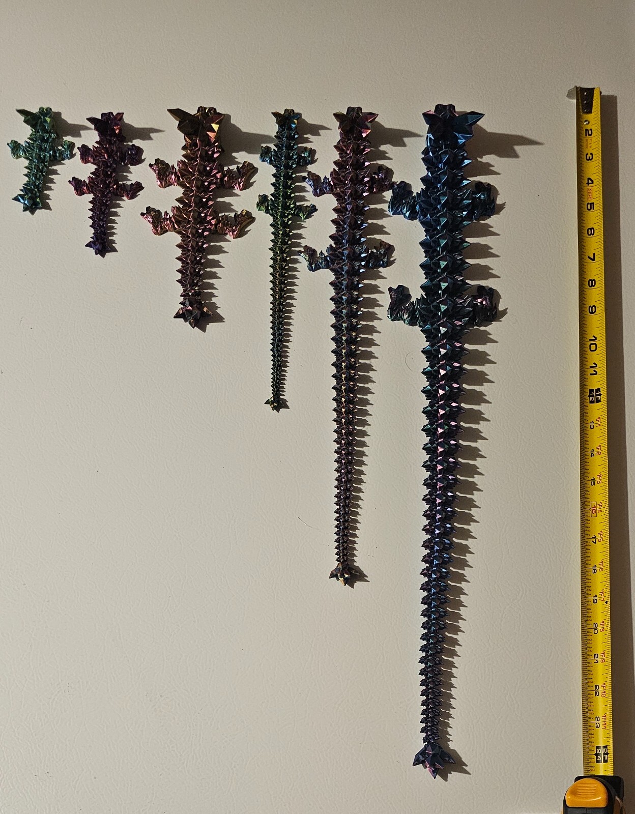 3D Printed Flexi Dragon, Cinderwing3D Articulated Crystal Dragon/Large-24inches