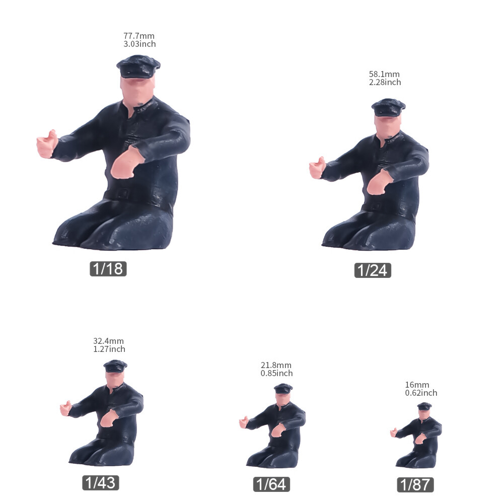 1/18 1/24 1/64 1/87 Miniatures Male Outfit Driver Policeman Scene Figure For Car