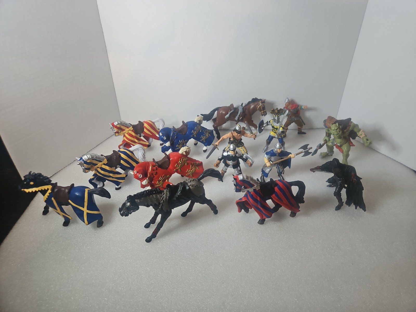 Papo And Schleich Mix Fantasy Knights & Horses Medieval Figures Lot/15 1998/01