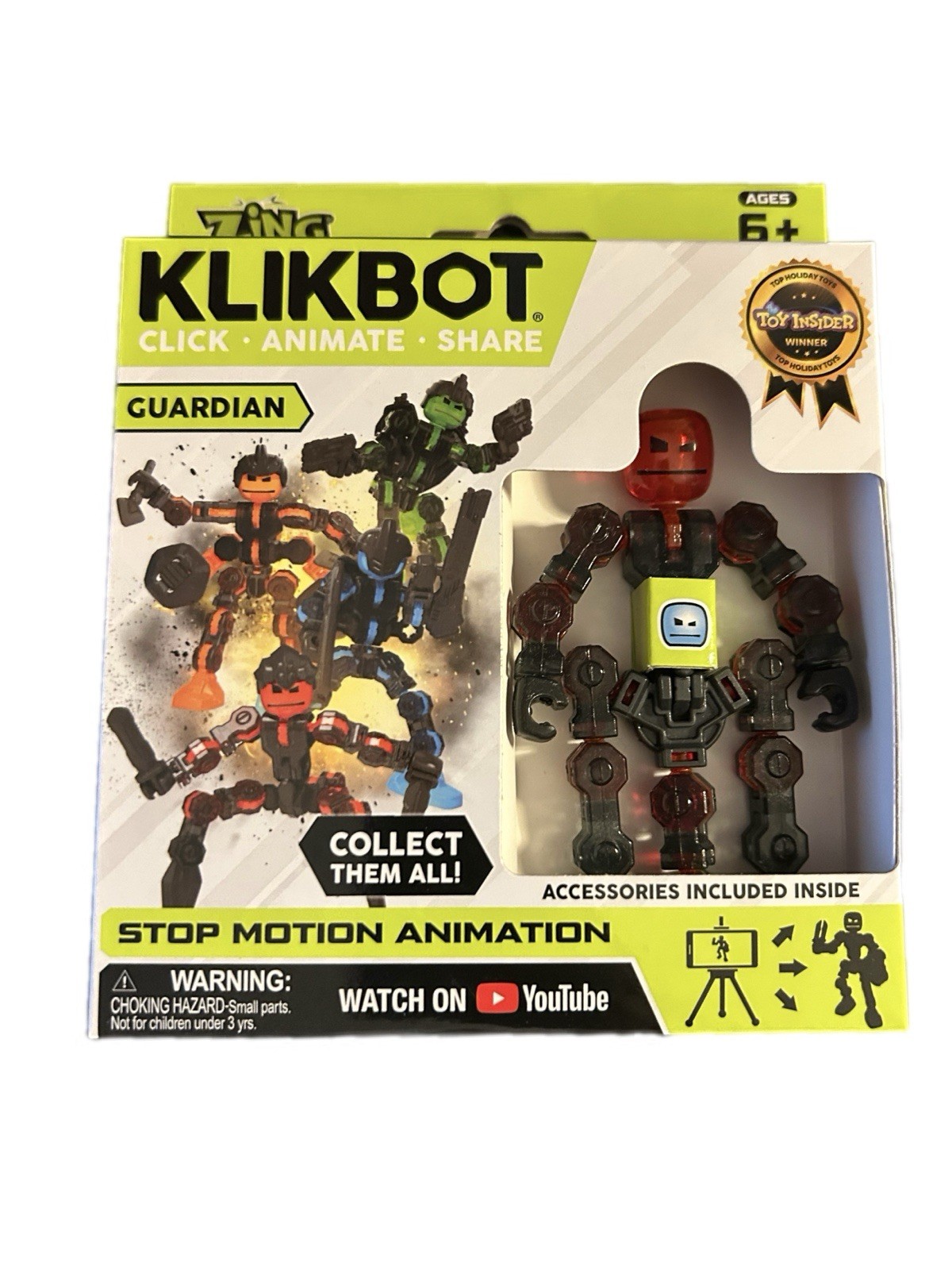NEW Klikbot Stop Motion Animation Figure Red Guardian Sabre with Accessories