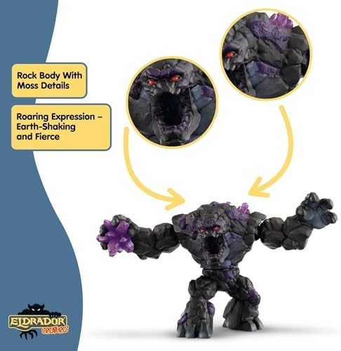 « 9” Shadow Stone Monster Toy – Movable Arms & Jaw, Rotating Body – Battle Action