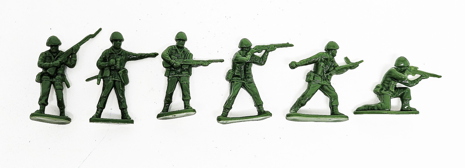 1000 Pcs Green Army Soldiers Military 6 different poses – 1.5&Prime; to 1.75&Prime; tall
