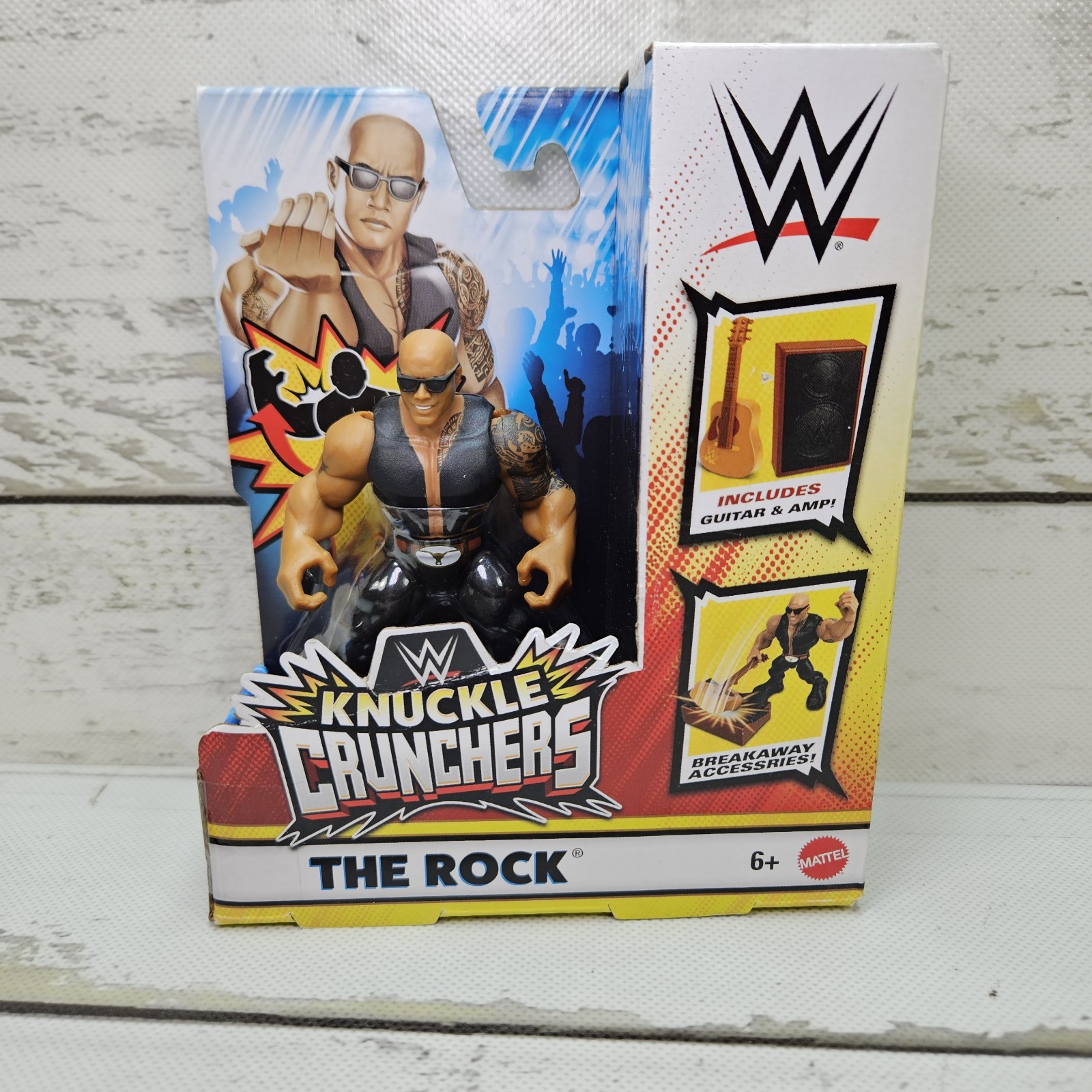Mattel WWE Knuckle Crunchers The Rock 2024 3&Prime; Adjustable Action Figure