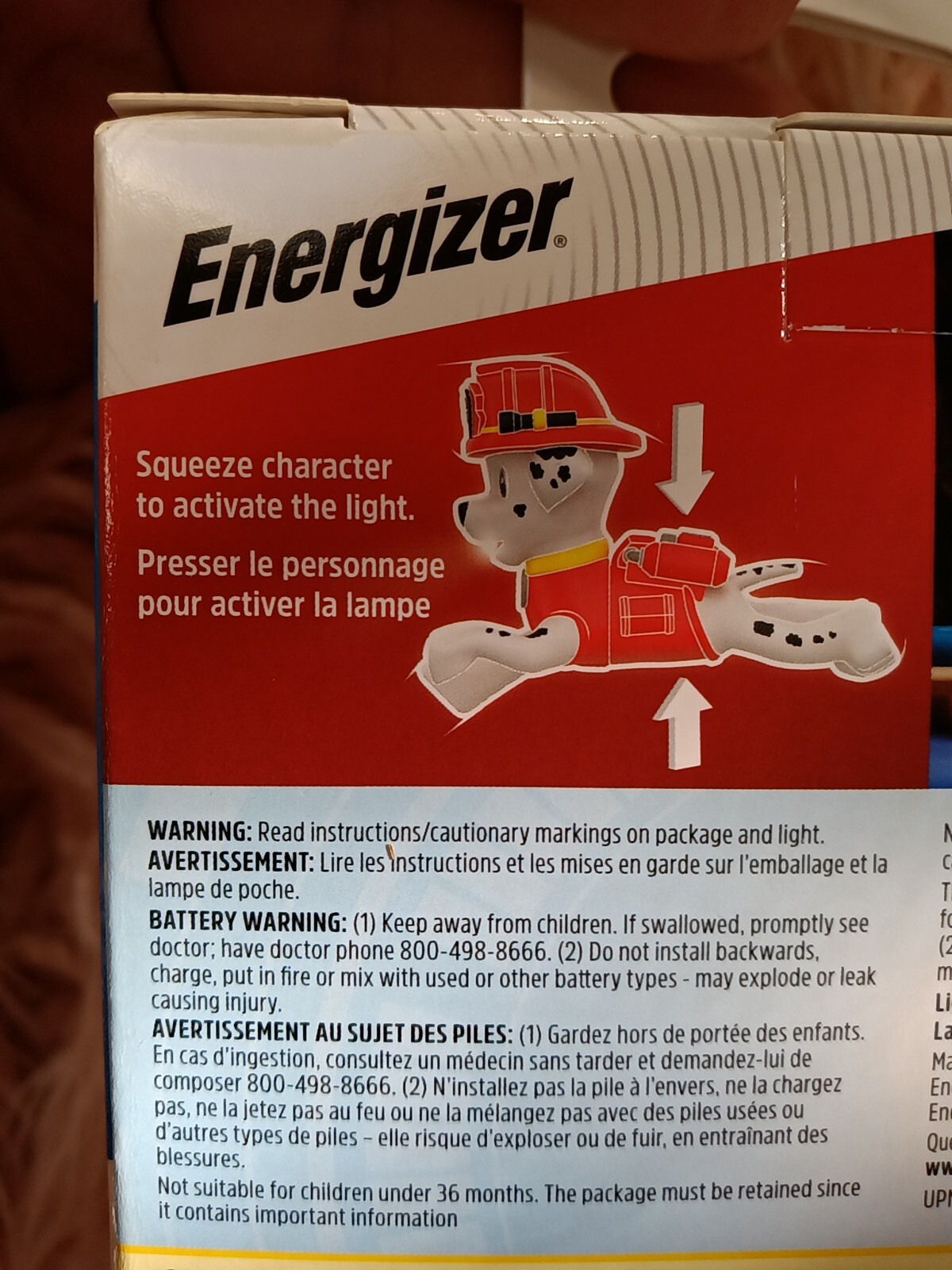 Energizer Paw Patrol Marshall Flashlight new in box Recommended 3+ Age Group
