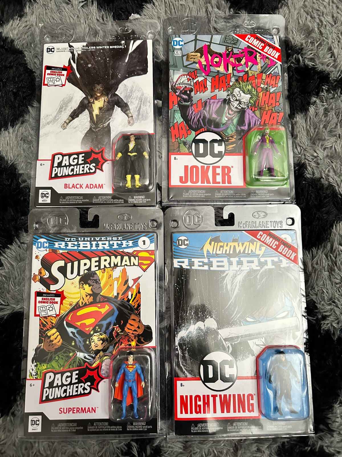DC Page Punchers – McFarlane Toys – 3” Action Figure w/ Comic Book – Lot of 4