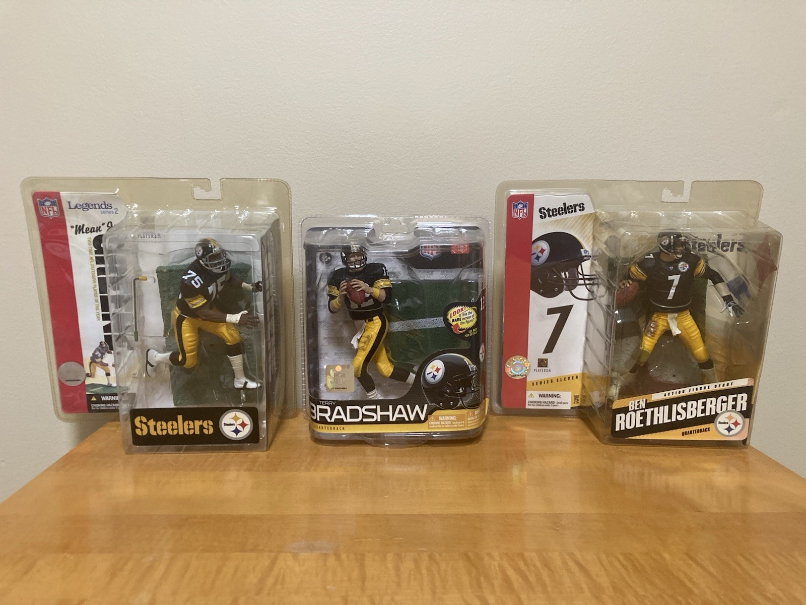 MCFARLANE NFL Pittsburgh Steelers Legends Lot Joe Greene/Bradshaw/Roethlisberger