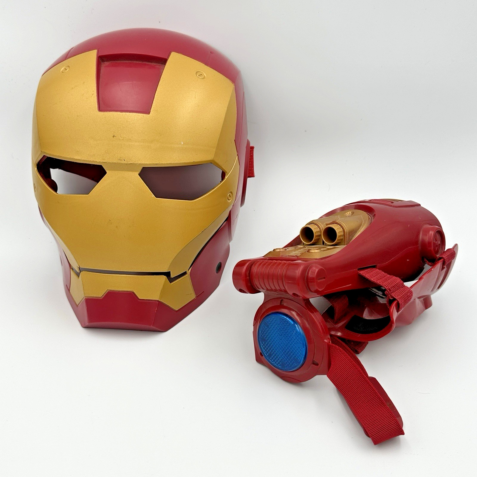 3-in-1 Repulsor 2010 Iron Man 2 Lights Sounds & 2008 Cosplay Youth Costume Mask