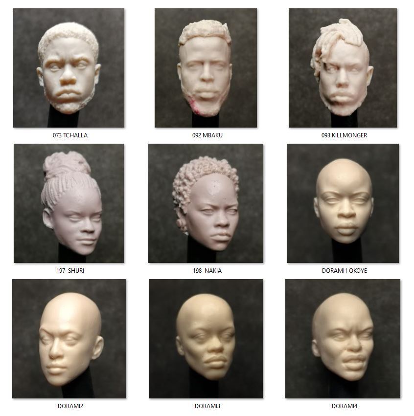 WAKANDA FOREVER COLLECTION Custom resin head sculpt headcast DIY, YOU CHOOSE