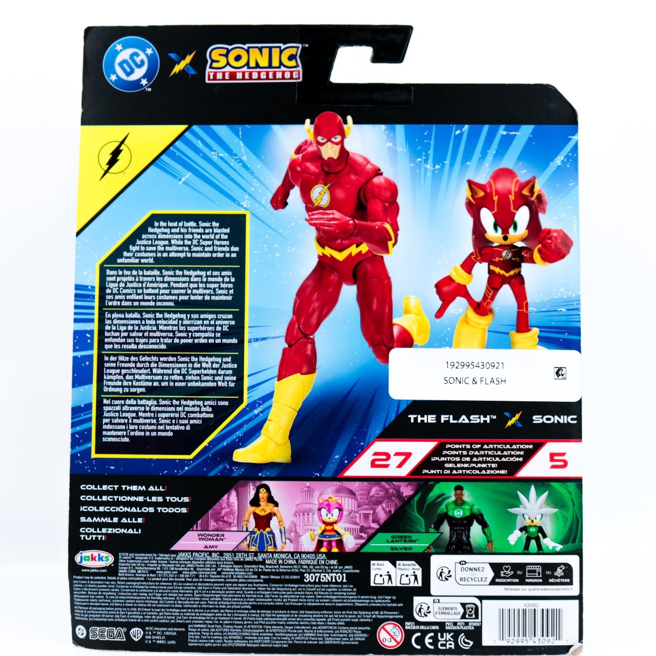 DC x Sonic Team-Up The Flash & Sonic Action Figures by Jakks Pacific