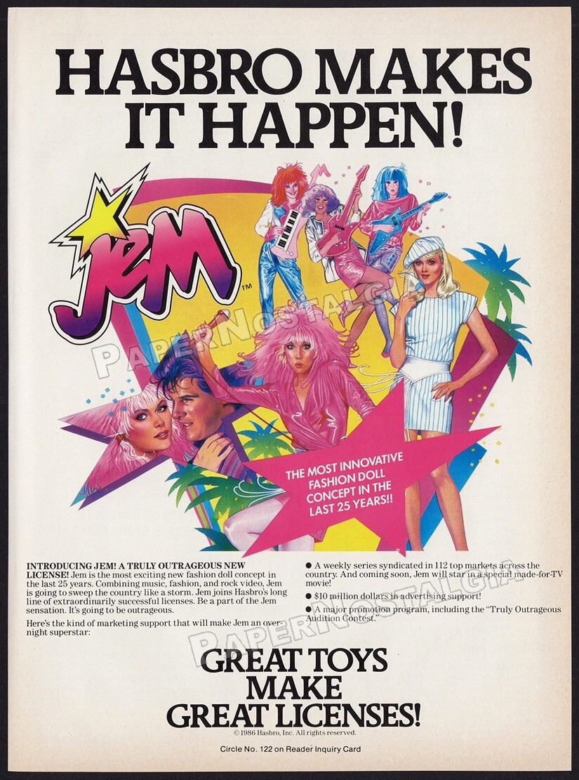 JEM / Hasbro – Original 1986 Trade AD / ADVERT – Jem and the Holograms Promo