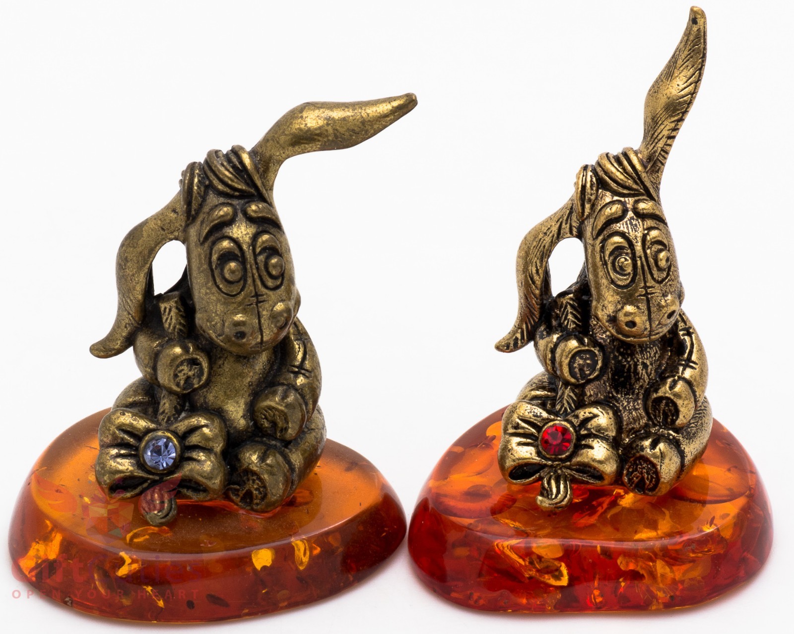 Solid Brass Amber Figurine Winnie the Pooh Eeyore Donkey Ослик Иа IronWork