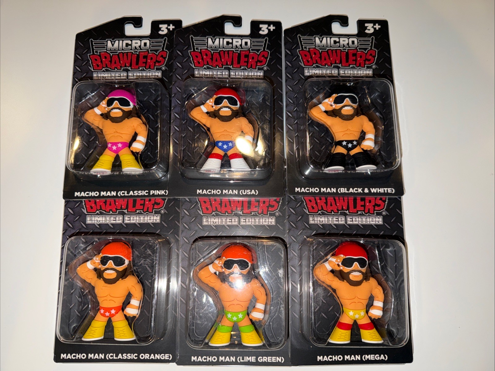 Macho Man Micro Brawler Lot Brawlers Pink Orange Green Mega USA Black White