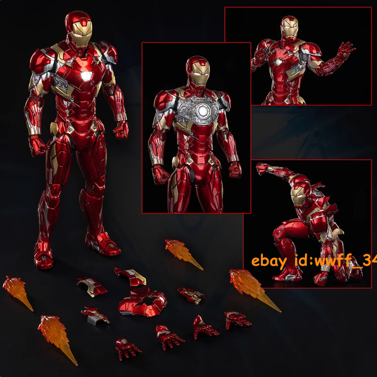 1/12 Comicave CS Iron Man MK46 Metal Alloy Action Figure Light Model In Box 16cm
