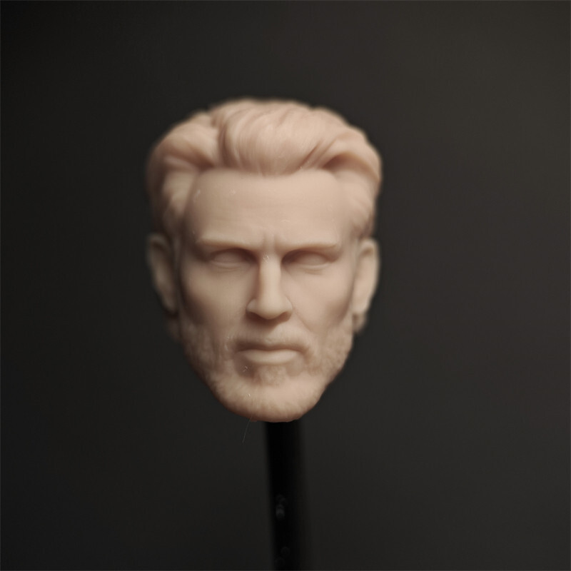 1/12 Scale The Beard Version Chris Evans Head Sculpt Unpainted Fit 6&Prime; ML Figure