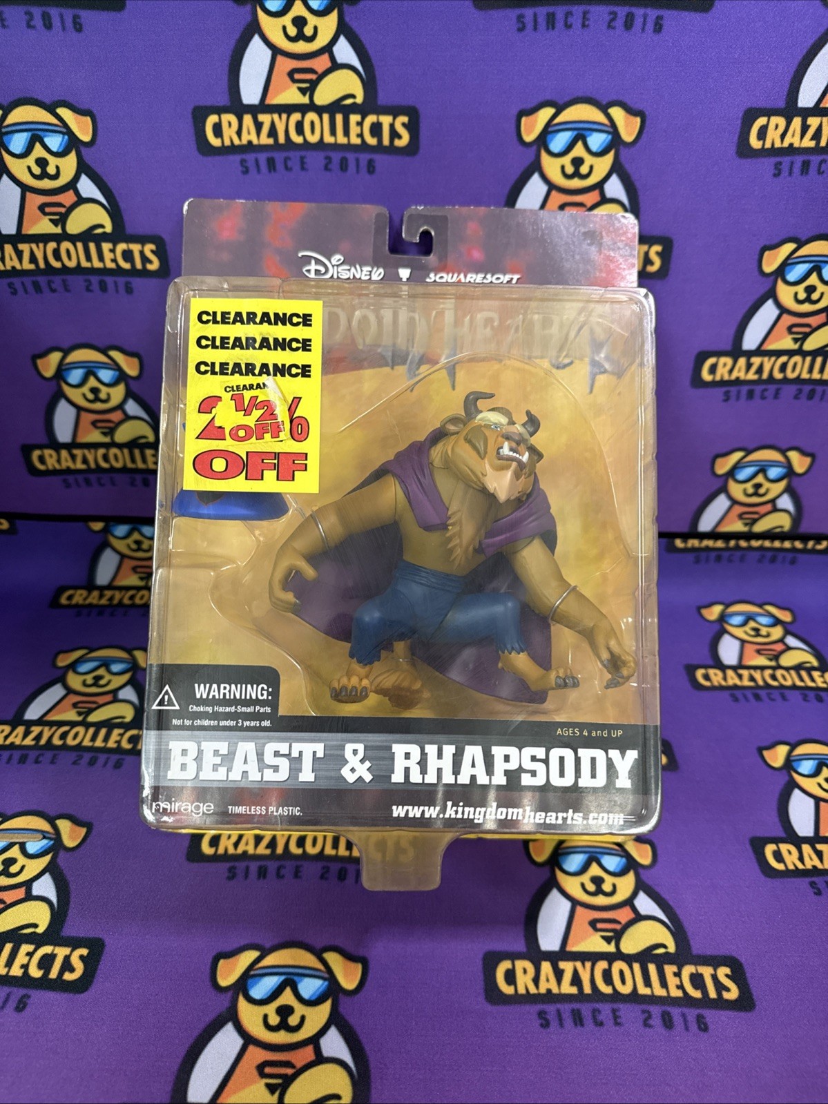 Kingdom Hearts Beast&Rhapsody Series 2 Action Figure Set NEW Disney~Mirage 2002