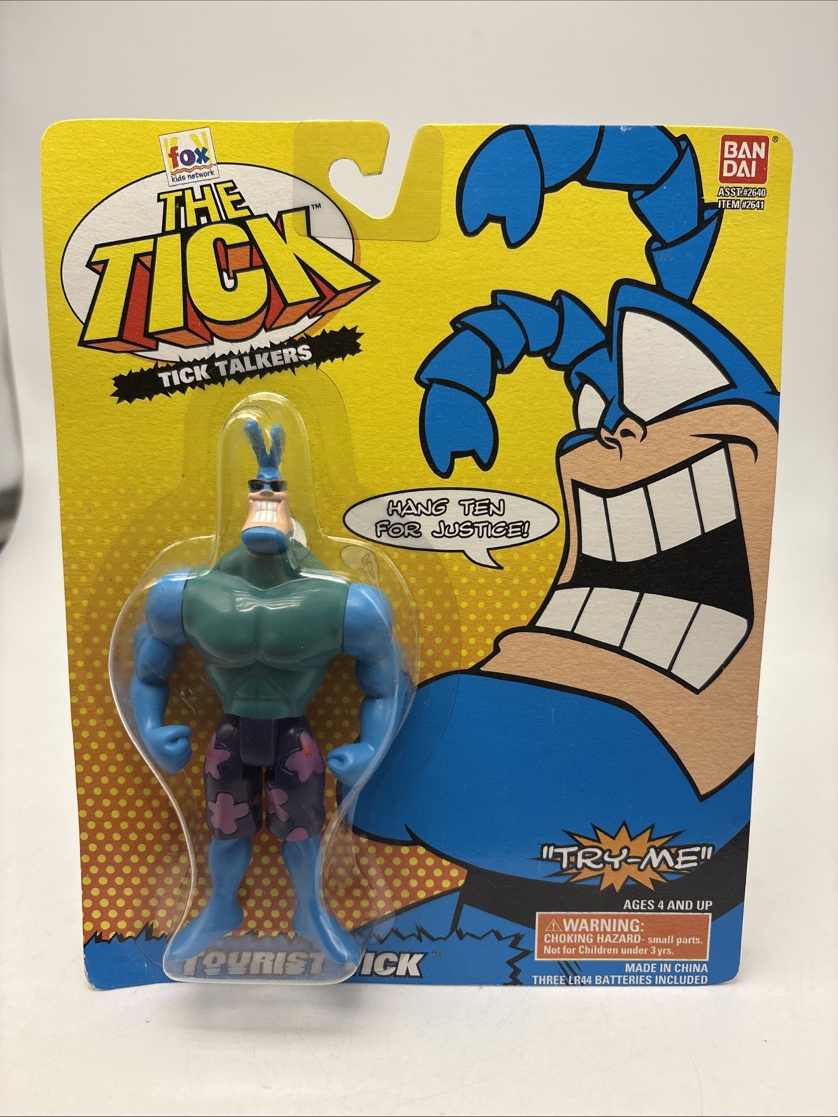 Bandai The Tick Tick Talkers Tourist Tick action figure VINTAGE 1995 NIP