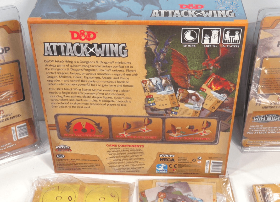 D&D Dungeons Dragons Attack Wing LOT Starter Set Dragon Frost Sun Elf Wraith