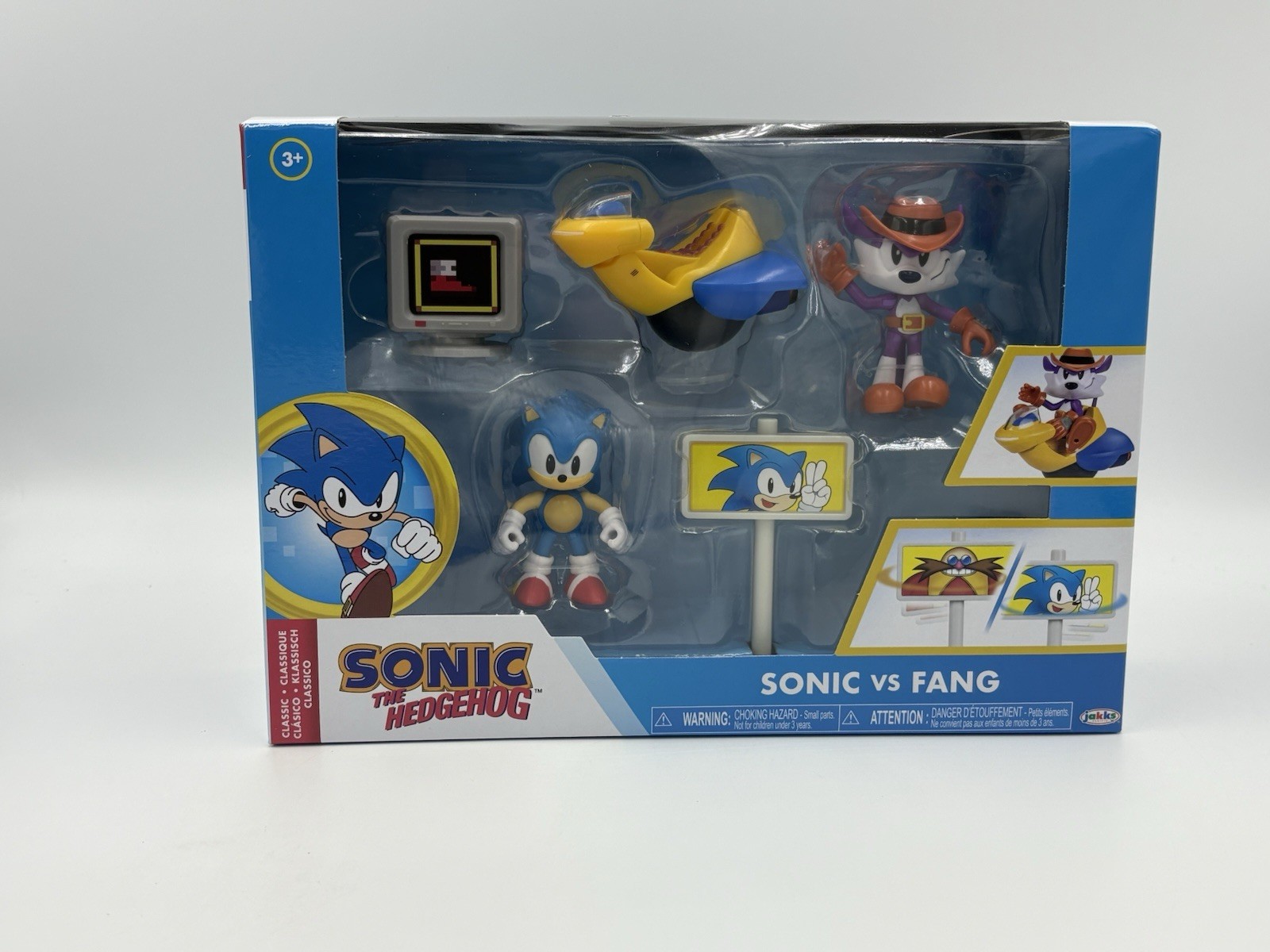 Sonic The Hedgehog Classic Jakks Pacific Sonic vs Fang 2.5&Prime; tall Playset