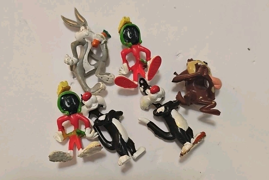 Vtg Warner 90s Looney Tunes PVC Lot Bugs Bunny Taz Marvin Martian Sylvester