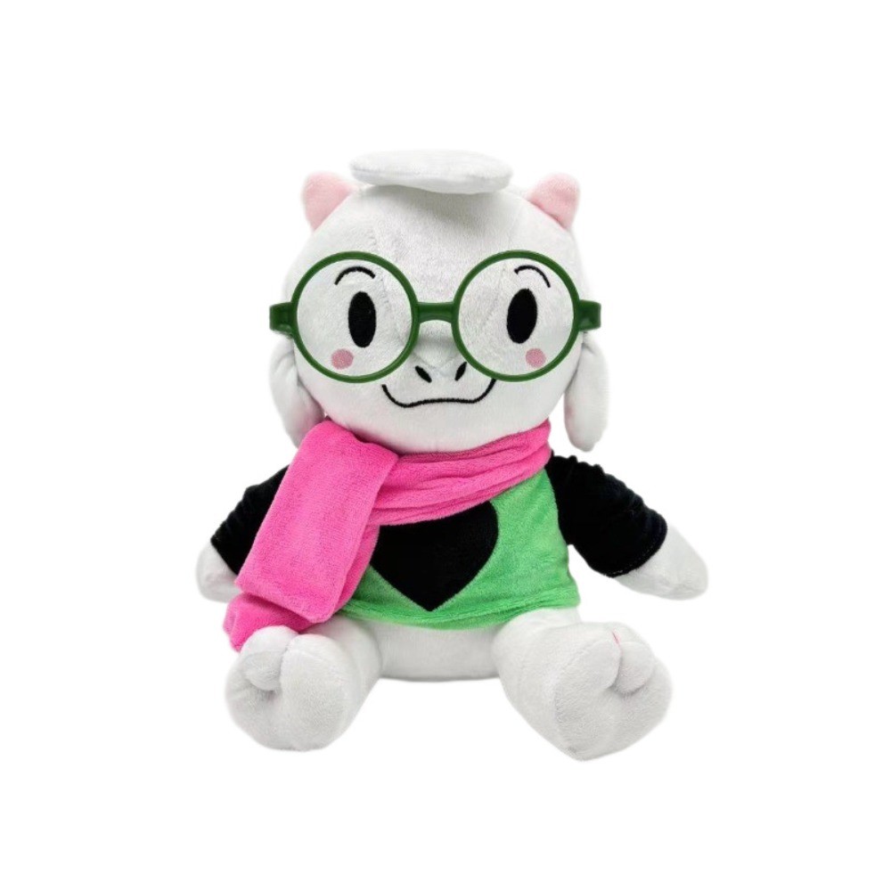 25cm Deltarune game triangle rune black white sheep wearing glasses plush toy