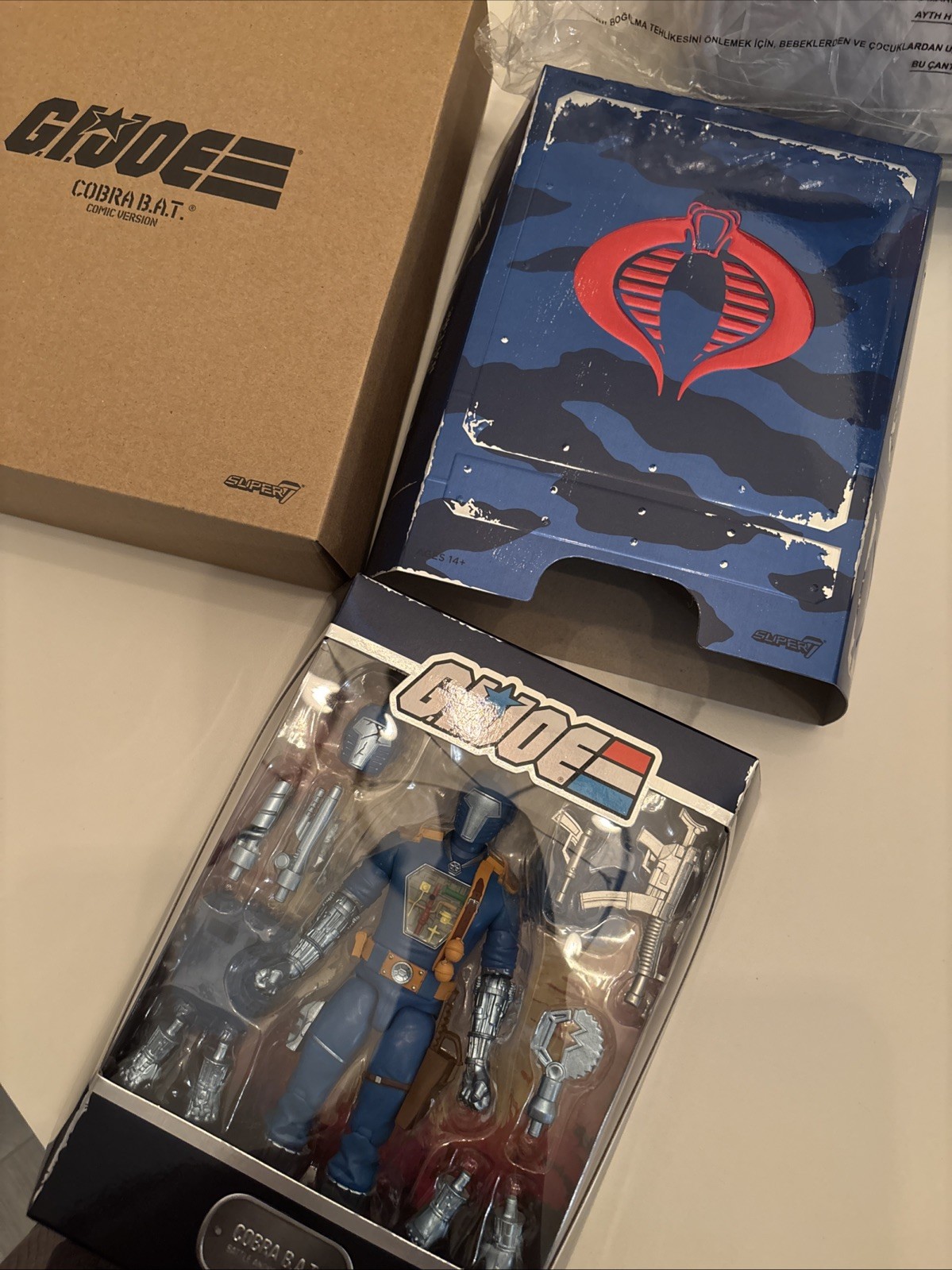 SDCC 2022 COMIC CON EXCLUSIVE SUPER 7 ULTIMATES! GI JOE COBRA B.A.T. 6” FIGURE